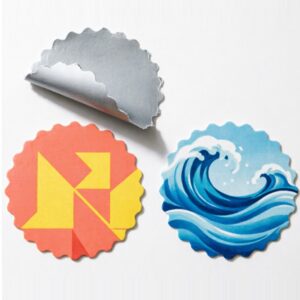 Sticker con borde ondulado o festoneado