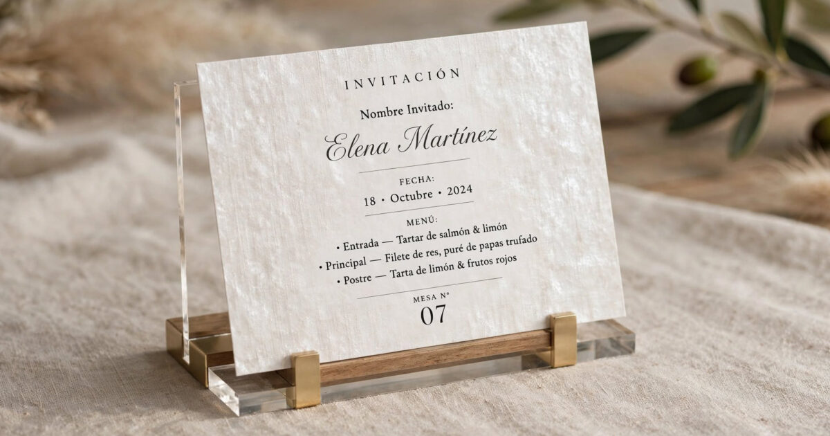 Nombres para Plato y Place Cards para Matrimonios