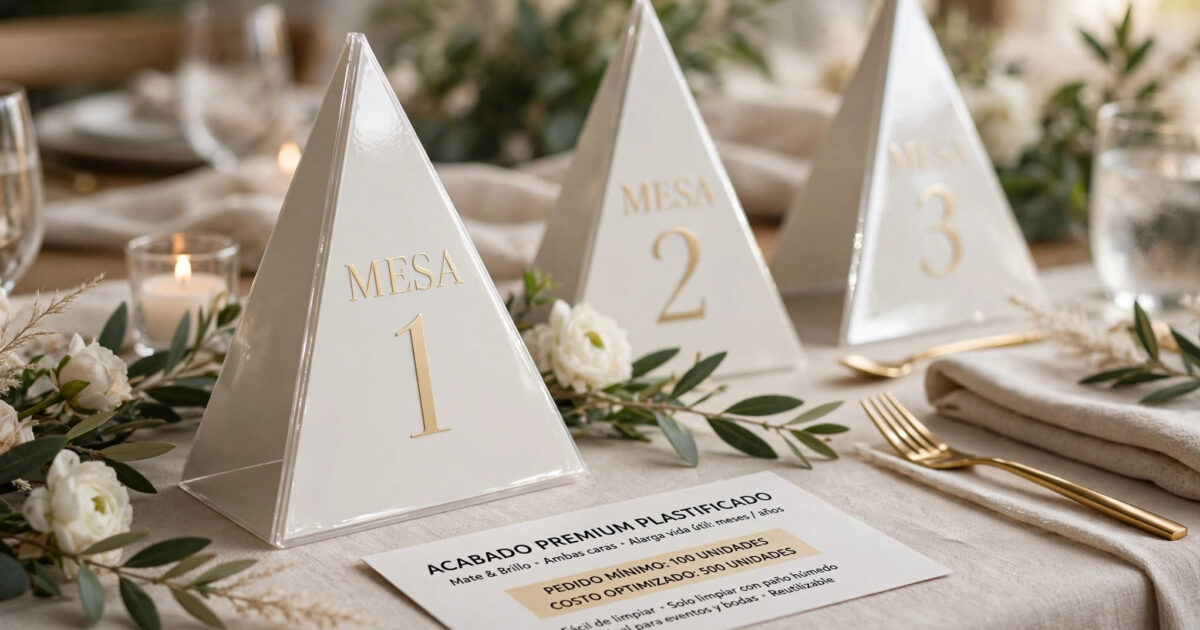 Triángulos de Mesa y Table Tents Personalizados