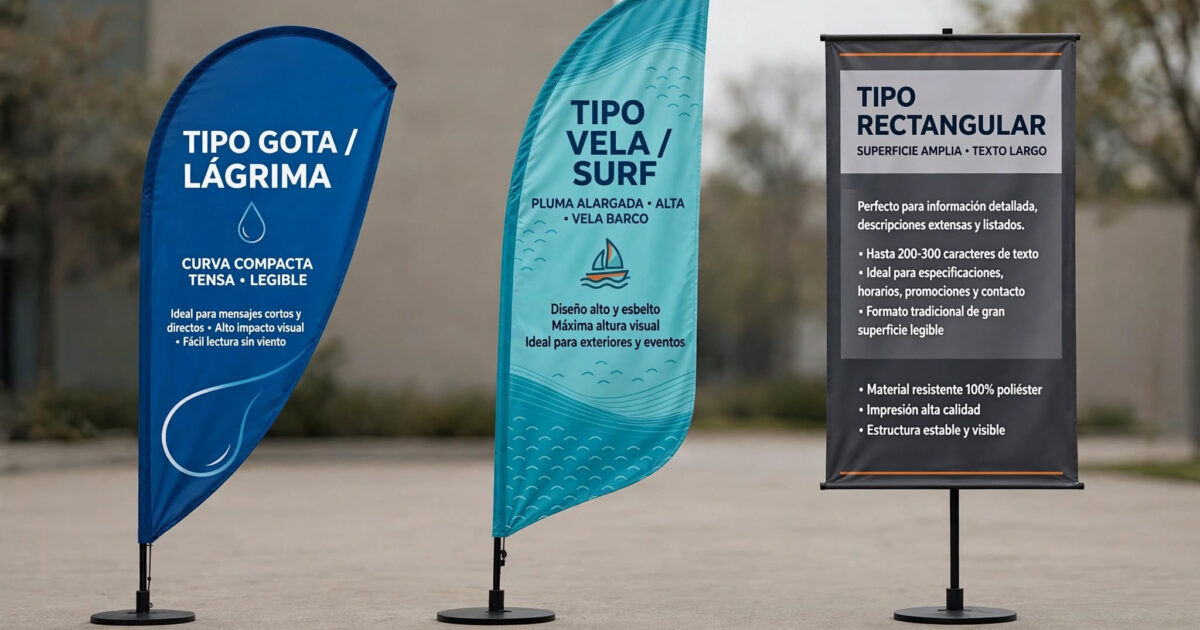 Banderolas de Marketing Exterior (Gota, Vela y Rectangulares)