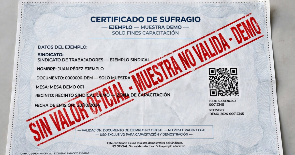 certificado de sufragio